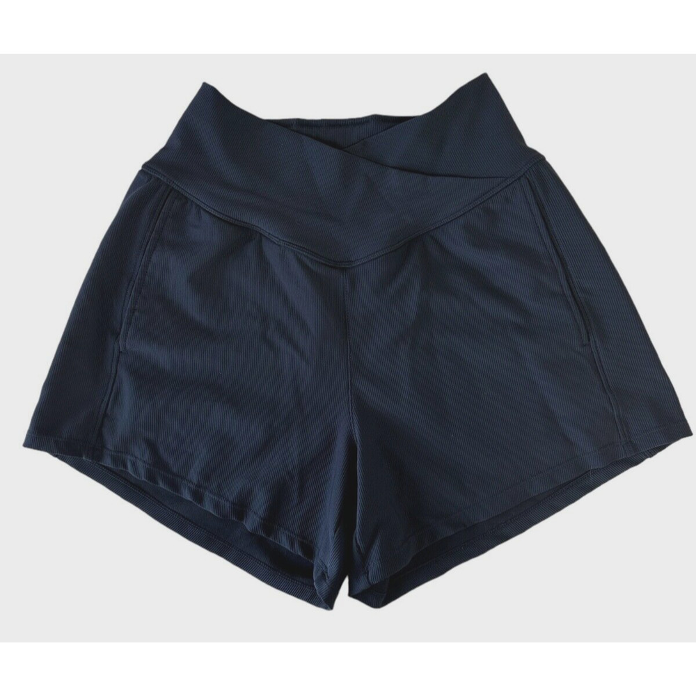 Women's High Rise Active Shorts - Stretch Comfy Size M Black